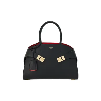 FERRAGAMO Cow Leather Shoulder Bag Crossbody Bag Handbag Small Size Women's Black