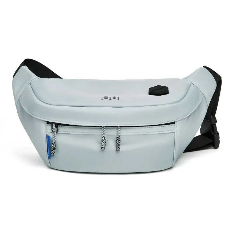 Land Gulls Nylon Crossbody Bag, Fanny Pack, Sling Bag Regular Unisex Black/White-6
