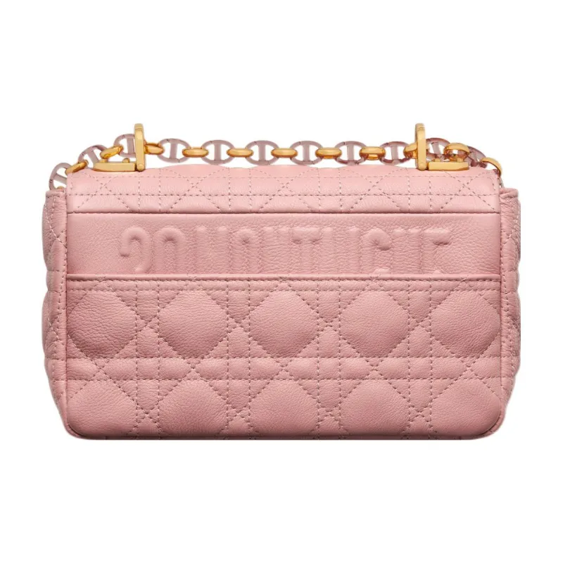 DIOR Caro Calfskin Shoulder Bag, Crossbody Bag, Handbag Small Size Women's Pink-2