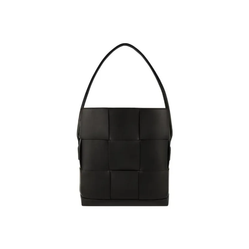 Bottega Veneta Leather One Shoulder Handbag Women's Black-0