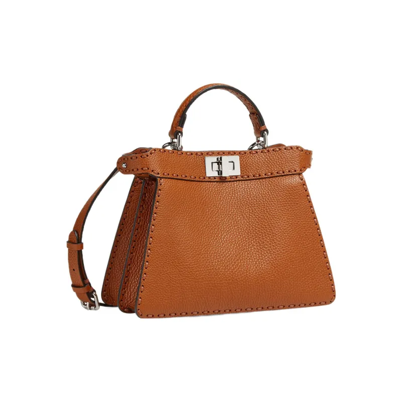 FENDI Peekaboo ISeeU Calfskin Shoulder Bag, Crossbody Bag, Handbag Trumpets Women's Brown-1