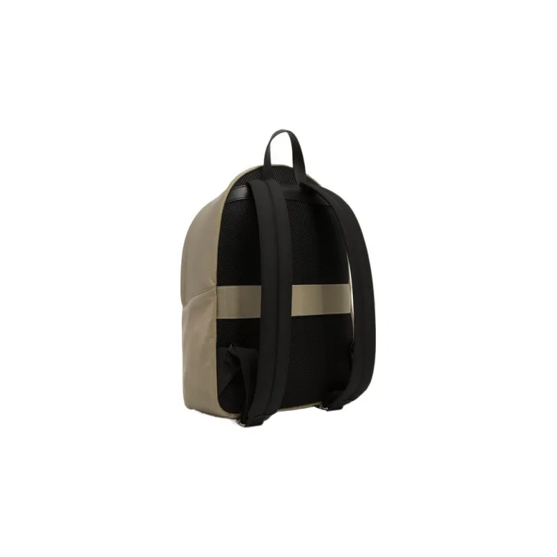 Furla Man Cosmo Nylon Leather Backpack Medium Size Men's Light Brown-3