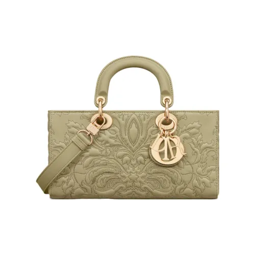 DIOR Lady D-JOY Lambskin Dior Bag Shoulder Bag Crossbody Bag Handbag Medium Size Women's Gray Green