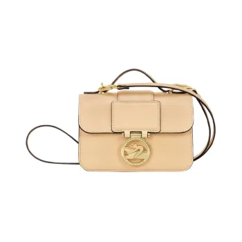 LONGCHAMP BOX TROT Calfskin Small Square Bag Handbag Shoulder Bag Crossbody Bag Extra Small Women's Beige