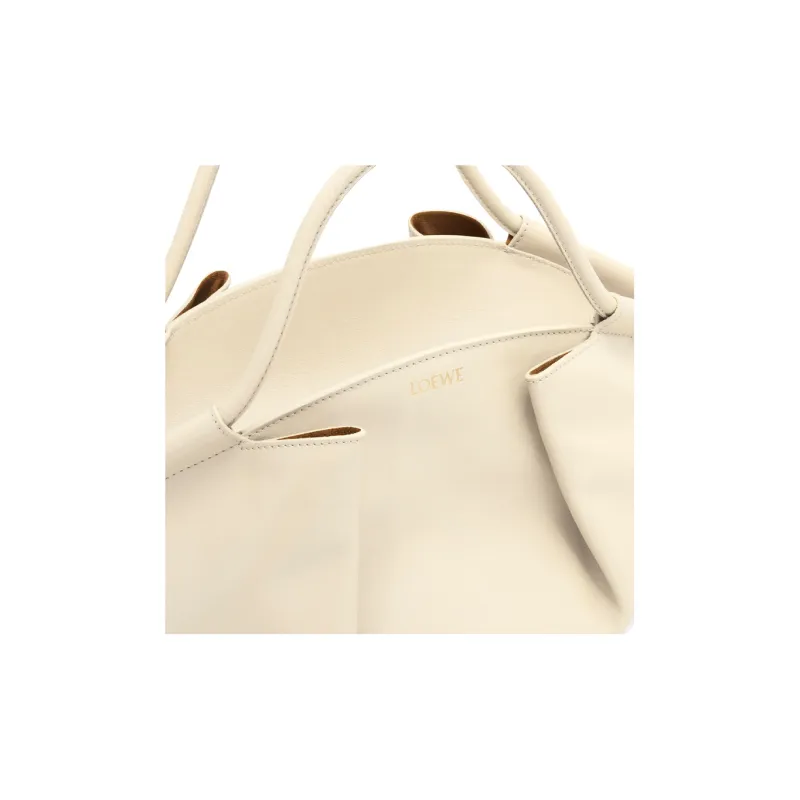 LOEWE Shiny Nappa Cow Leather Dumpling Bag Shoulder Bag Crossbody Bag Handbag Regular Women's Ivory White-5