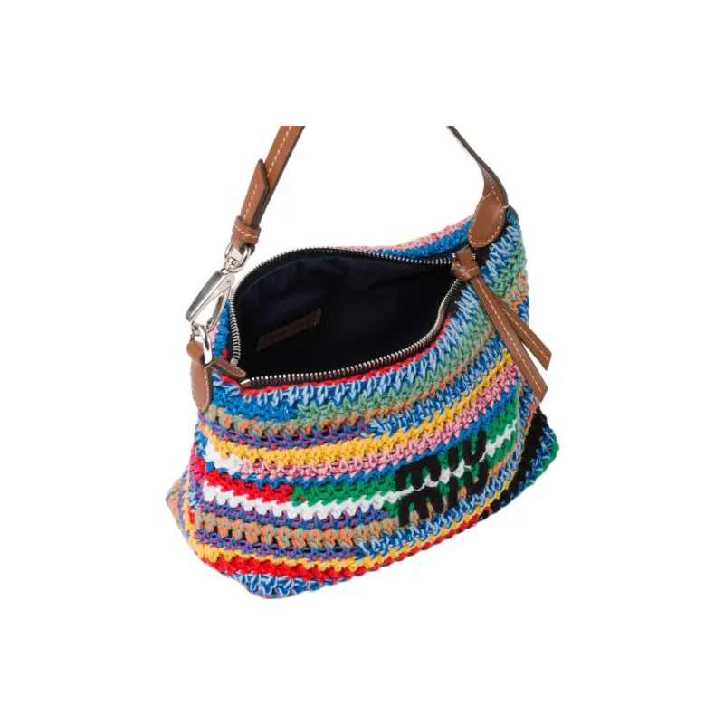 MIU MIU Leather Handle One Shoulder Underarm Bag Handbag Women's Rainbow-3