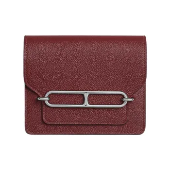 HERMES Roulis Evercolor Calfskin Pig Nose Bag Clutch Fanny Pack Wallet Women's Hermès Red/Orchid Pink