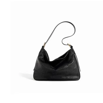 DEERE JACK Cow Leather Tote Bag, Shopping Bag, Shoulder Bag, Handbag, Crossbody Bag Regular Women's Black White