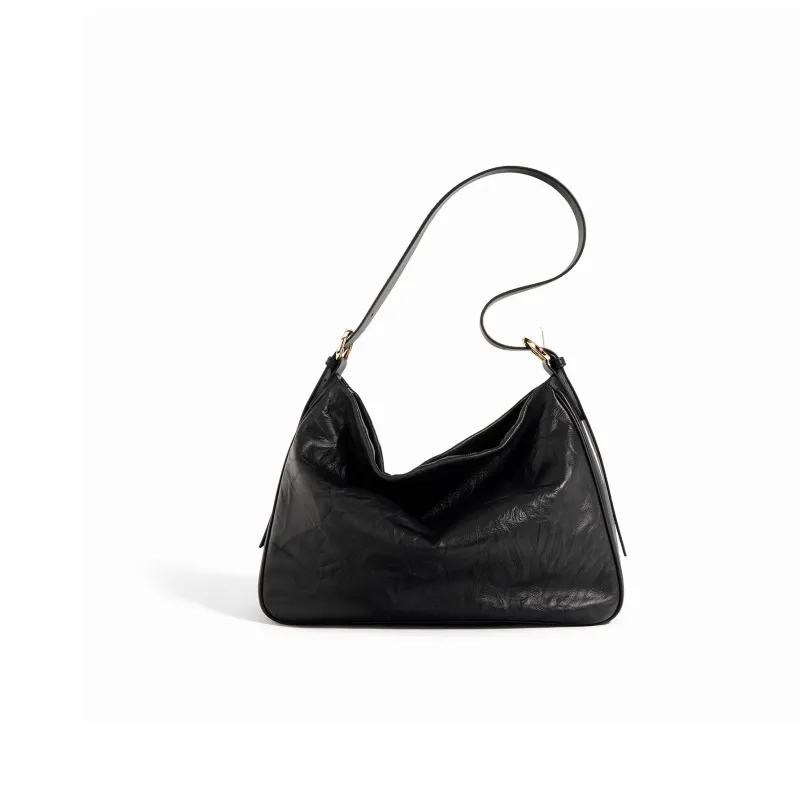 DEERE JACK Cow Leather Tote Bag, Shopping Bag, Shoulder Bag, Handbag, Crossbody Bag Regular Women's Black White-0