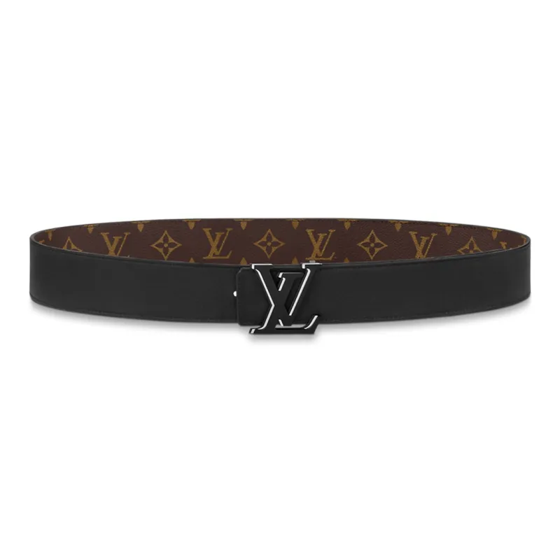 LOUIS VUITTON Logo Double Sided Patch Smooth Buckle Leather Belts Unisex Brown Width  4cm-1