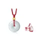 Jadeite Peaceful Buckle Pendant+Gold Bead, Red+Love Letter Box