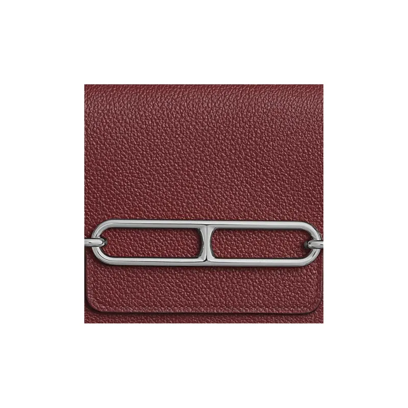HERMES Roulis Evercolor Calfskin Pig Nose Bag Clutch Fanny Pack Wallet Women's Hermès Red/Orchid Pink-3