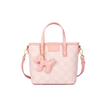 TUCANO PVC One Shoulder Handbag Medium Size Women's Light Pink/Beige Apricot