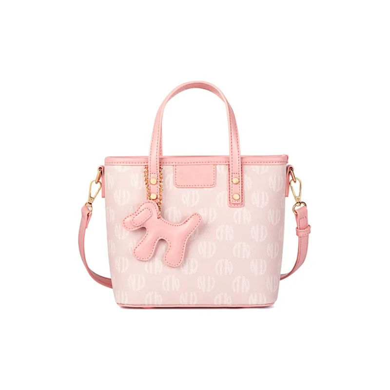 TUCANO PVC One Shoulder Handbag Medium Size Women's Light Pink/Beige Apricot-0