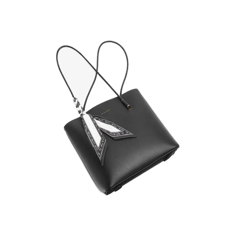 OMI Polyurethane Tote Bag, Shopping Bag, Handbag, Shoulder Bag Medium Size Women's Black-3