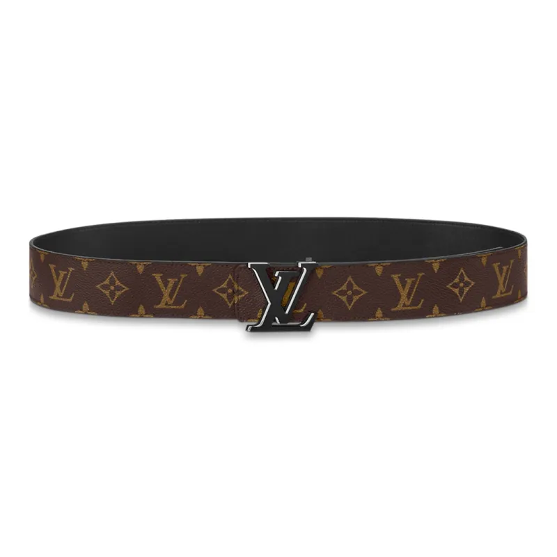 LOUIS VUITTON Logo Double Sided Patch Smooth Buckle Leather Belts Unisex Brown Width  4cm-0