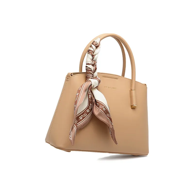 OMI Polyurethane Synthetic Leather Shopping Bag, One Shoulder Handbag Regular Women's White/Black/Khaki-13