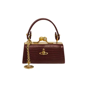 Vivienne Westwood Cow Leather Handbag Women's Burgundy