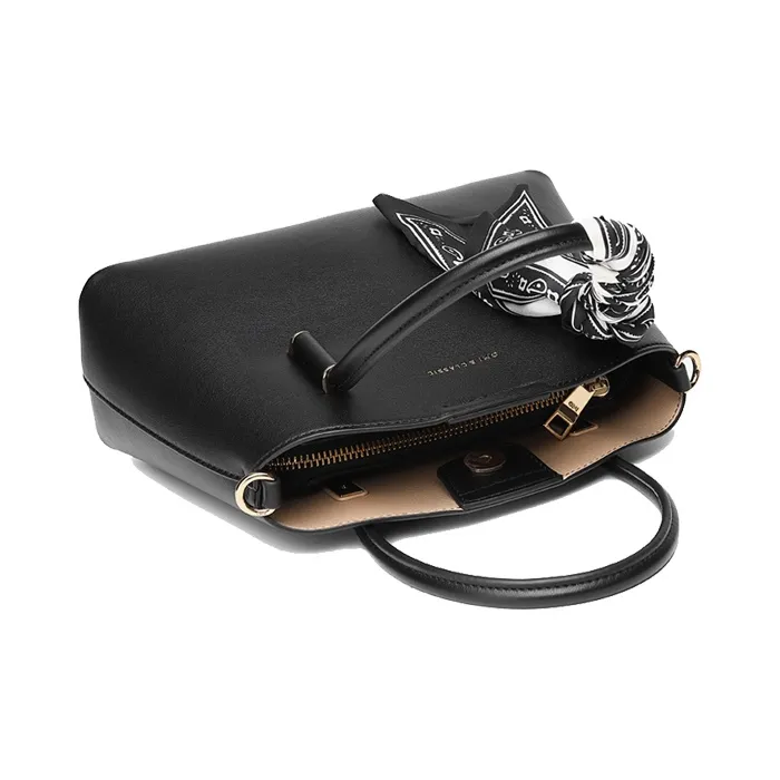 OMI Polyurethane Synthetic Leather Shopping Bag, One Shoulder Handbag Regular Women's White/Black/Khaki-9