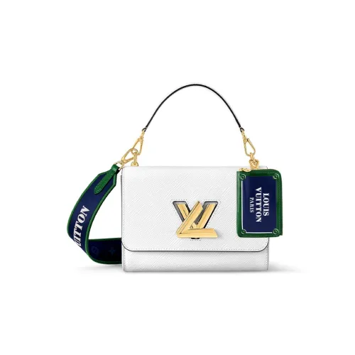 LOUIS VUITTON Twist Calfskin Handbag Shoulder Bag Crossbody Bag Medium Size Women's White/Green