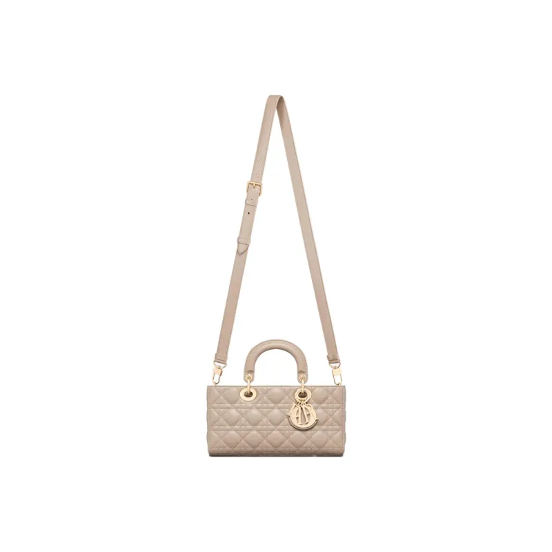 DIOR Lady D JOY Lambskin Shoulder Bag, Crossbody Bag, Handbag Medium Size Women's Pink Beige-5