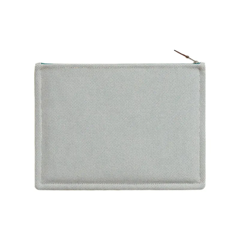 HERMES H Tissage Cotton Canvas Storage Bag, Canvas Bag, Clutch Unisex Blue-1