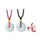 Jadeite Peaceful Buckle Pendant+Gold Bead, 1 Pair+Love Letter Box