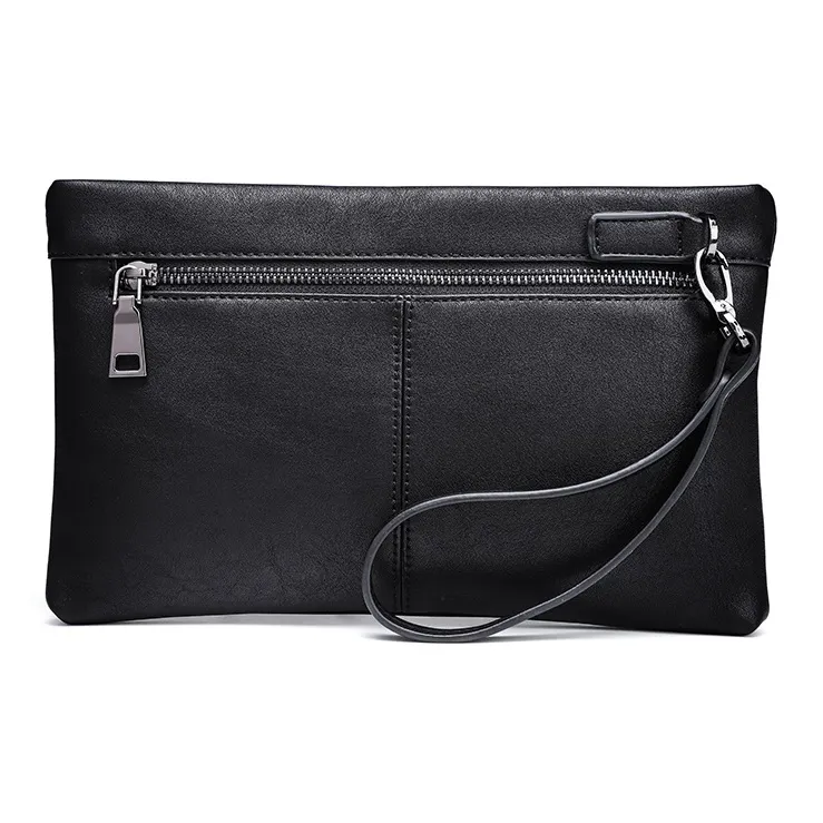 MashaLanti PU Envelope Bag Handbag Clutch Regular Men's Black-2