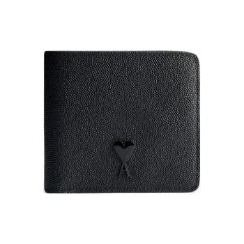 AMI Paris Logo plaque Leather Wallet