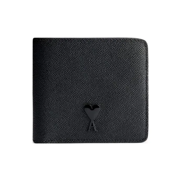 AMI Paris Logo-plaque Leather Wallet-0