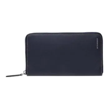 Burberry Leather Long Wallets Men's Blue