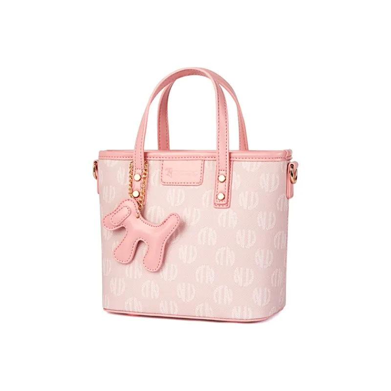TUCANO PVC One Shoulder Handbag Medium Size Women's Light Pink/Beige Apricot-1