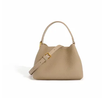 DEERE JACK Cow Leather Bucket Bag Basket Bag Handbag Crossbody Bag Regular Women's Apricot/Milk White/Black