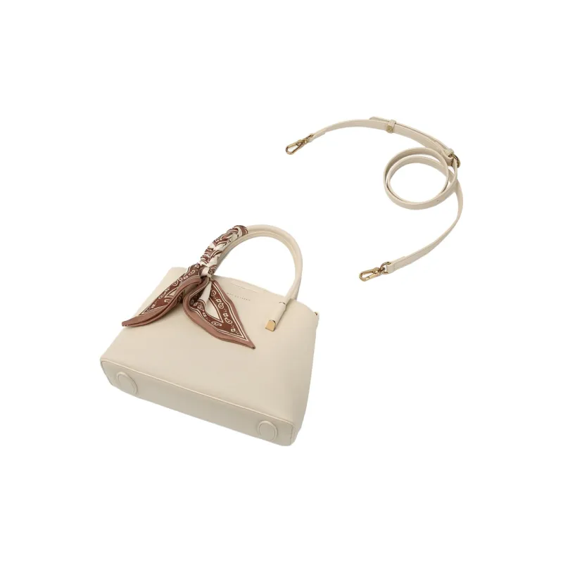 OMI Polyurethane Synthetic Leather Shopping Bag, One Shoulder Handbag Regular Women's White/Black/Khaki-3