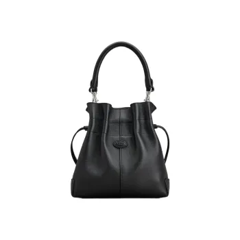 TOD'S DI Leather Bucket Bag Handbag Shoulder Bag Mini Women's Black