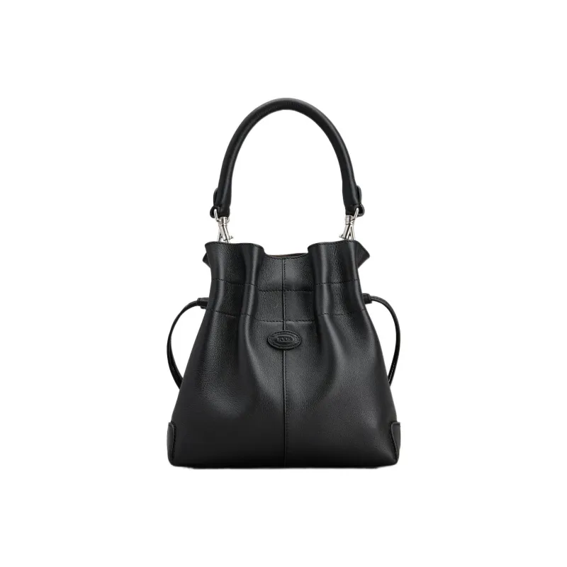 TOD'S DI Leather Bucket Bag Handbag Shoulder Bag Mini Women's Black-0