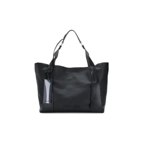 MIU MIU Sheepskin Tote Bag Shopping Bag Shoulder Bag Handbag Women's Black