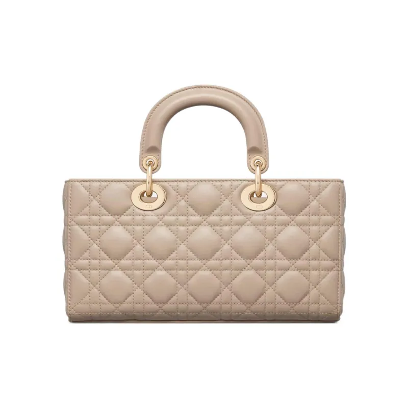 DIOR Lady D JOY Lambskin Shoulder Bag, Crossbody Bag, Handbag Medium Size Women's Pink Beige-2