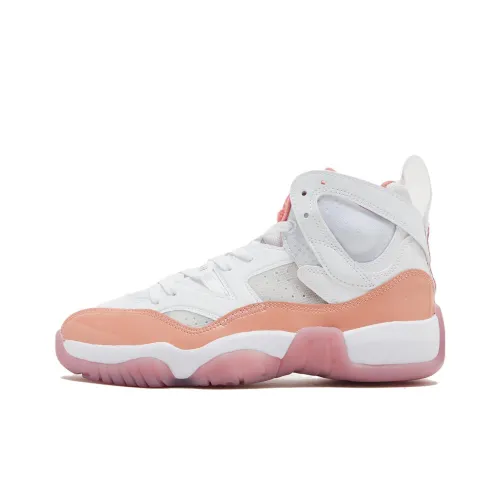 Jordan Jumpman Two Trey Breathable High Top Vintage Basketball Shoes Men's White Orange