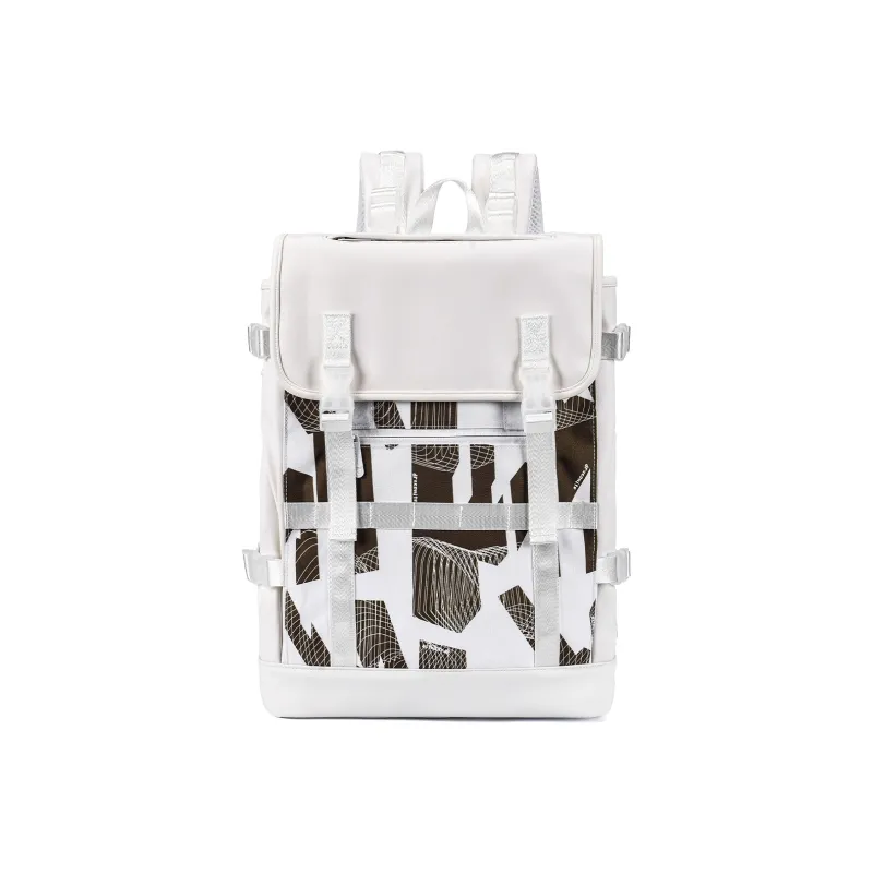 DRACONITE PU Backpack Regular Unisex White Coffee-0