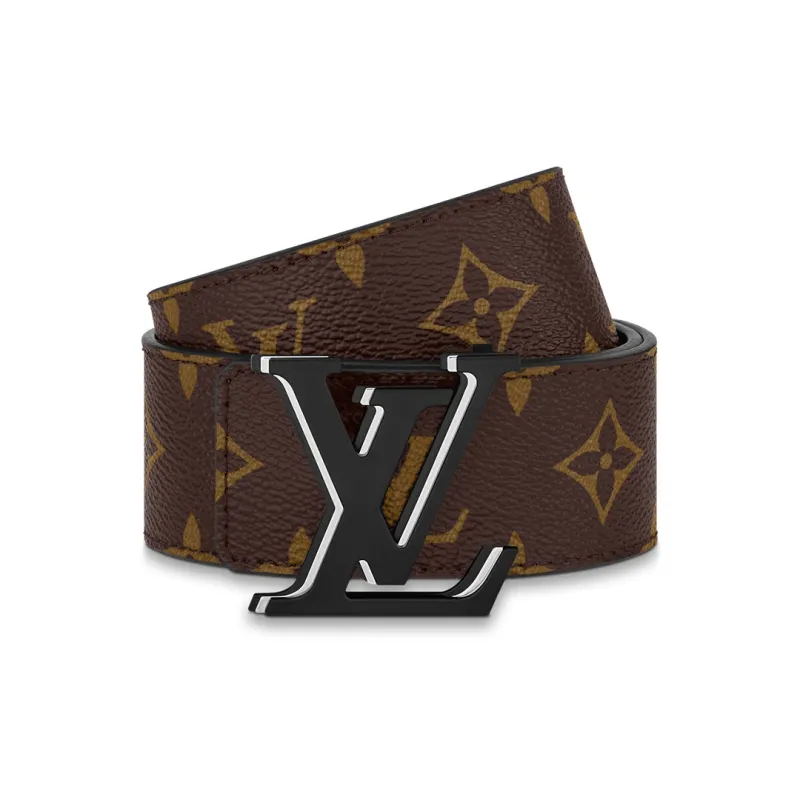 LOUIS VUITTON Logo Double Sided Patch Smooth Buckle Leather Belts Unisex Brown Width  4cm-2