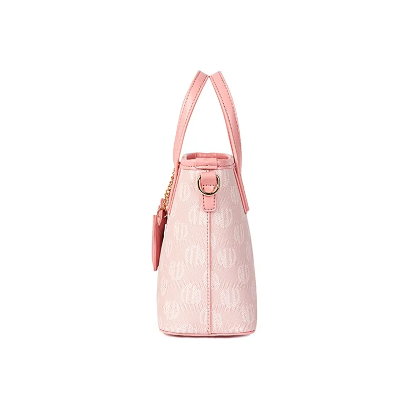 TUCANO PVC One Shoulder Handbag Medium Size Women's Light Pink/Beige Apricot-3