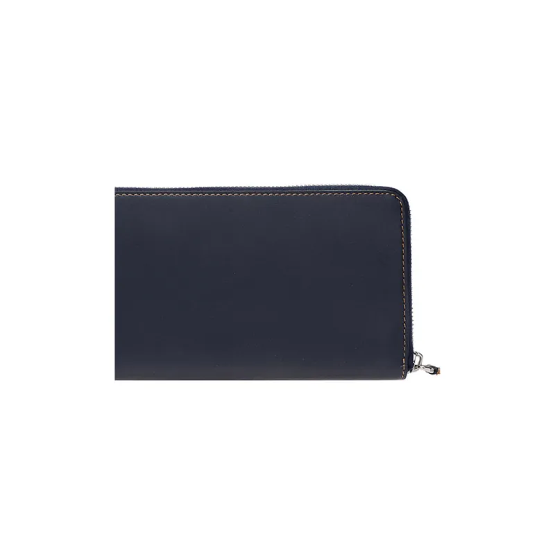 Burberry Leather Long Wallets Men's Blue-3