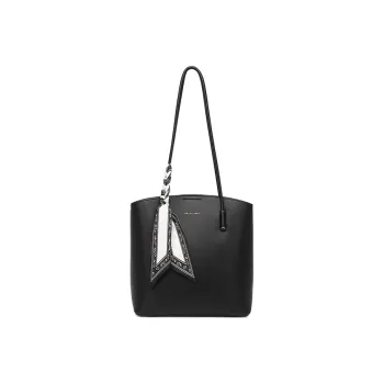 OMI Polyurethane Tote Bag, Shopping Bag, Handbag, Shoulder Bag Medium Size Women's Black