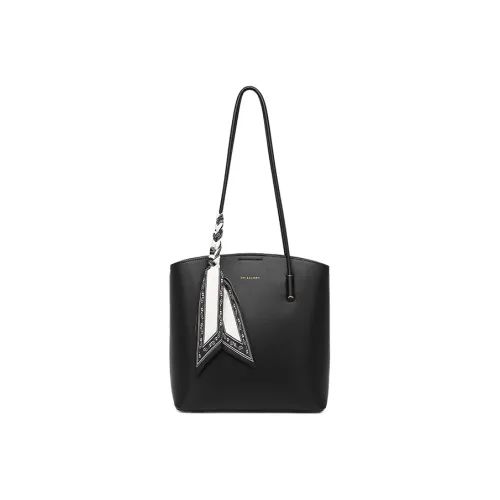 OMI Polyurethane Tote Bag, Shopping Bag, Handbag, Shoulder Bag Medium Size Women's Black