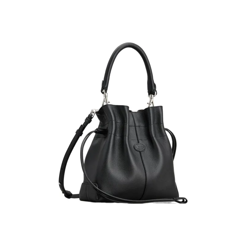 TOD'S DI Leather Bucket Bag Handbag Shoulder Bag Mini Women's Black-1