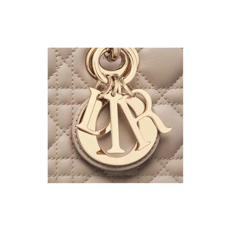 DIOR Lady D JOY Lambskin Shoulder Bag, Crossbody Bag, Handbag Medium Size Women's Pink Beige-6