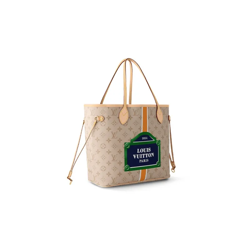LOUIS VUITTON Neverfull Mm Beige/Ocher-1