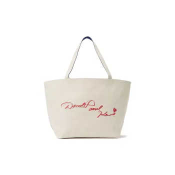 KARL LAGERFELD Disney, Collaboration Recycled Cotton Tote Bag, Shopping Bag, Handbag Women's White/Blue