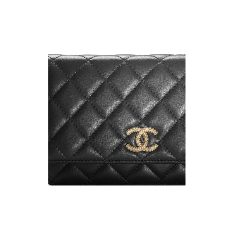 CHANEL WOC Sheepskin Shoulder Bag, Crossbody Bag Women's Black-2